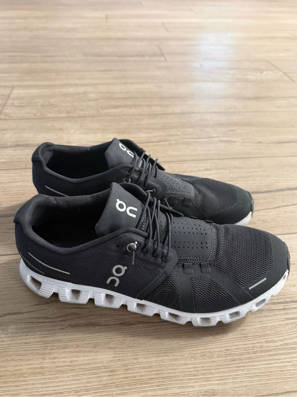 On Running Men's Athletic Sneakers in Black with White Sole